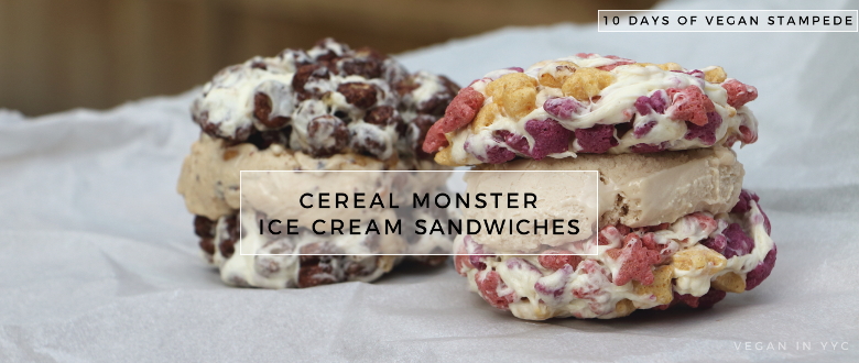 Cereal Monster Ice Cream Sandwiches (10 Days of Vegan Stampede)