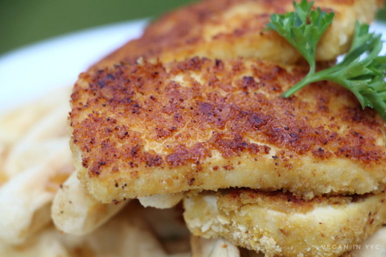 Chickenfried Tofu & Jalapeno Cheese Waffles