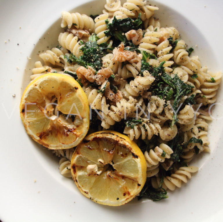 Pasta with Lemon & White Wine Sauce Vegan In YYC